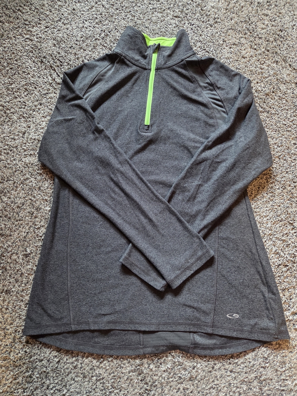 Gray Half-Zip Pullover with Neon Lime Trim C9 Champion